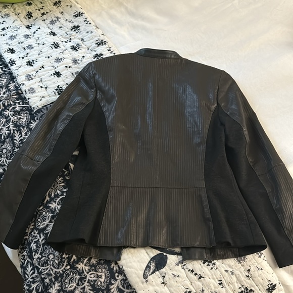 Worth Brown Lined Leather Zip Up Jacket size 0 - Picture 4 of 5